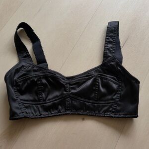Contessa Mills seraphim stretch satin comfort bralette black sz XS